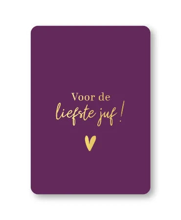 Kaart - Liefste juf Paars