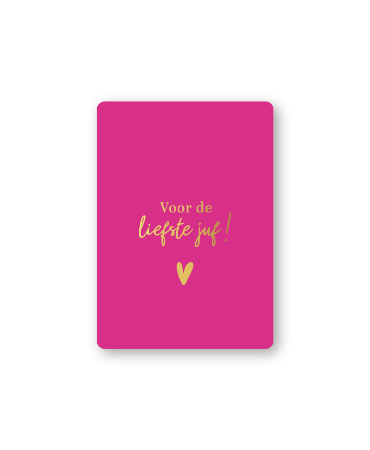 Kaart - Liefste juf Roze - Mini