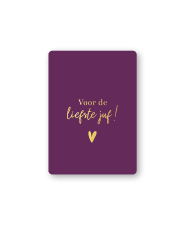 Kaart - Liefste juf Paars - Mini