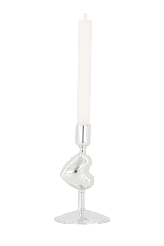 Zusss - Kandelaar Glas Hartje - Zilver