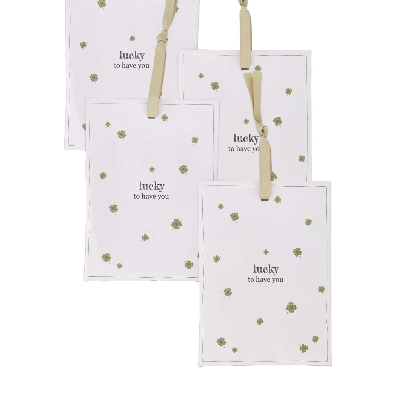 Zusss - Set van 4 geurzakjes lucky to have you - Wit/Groen