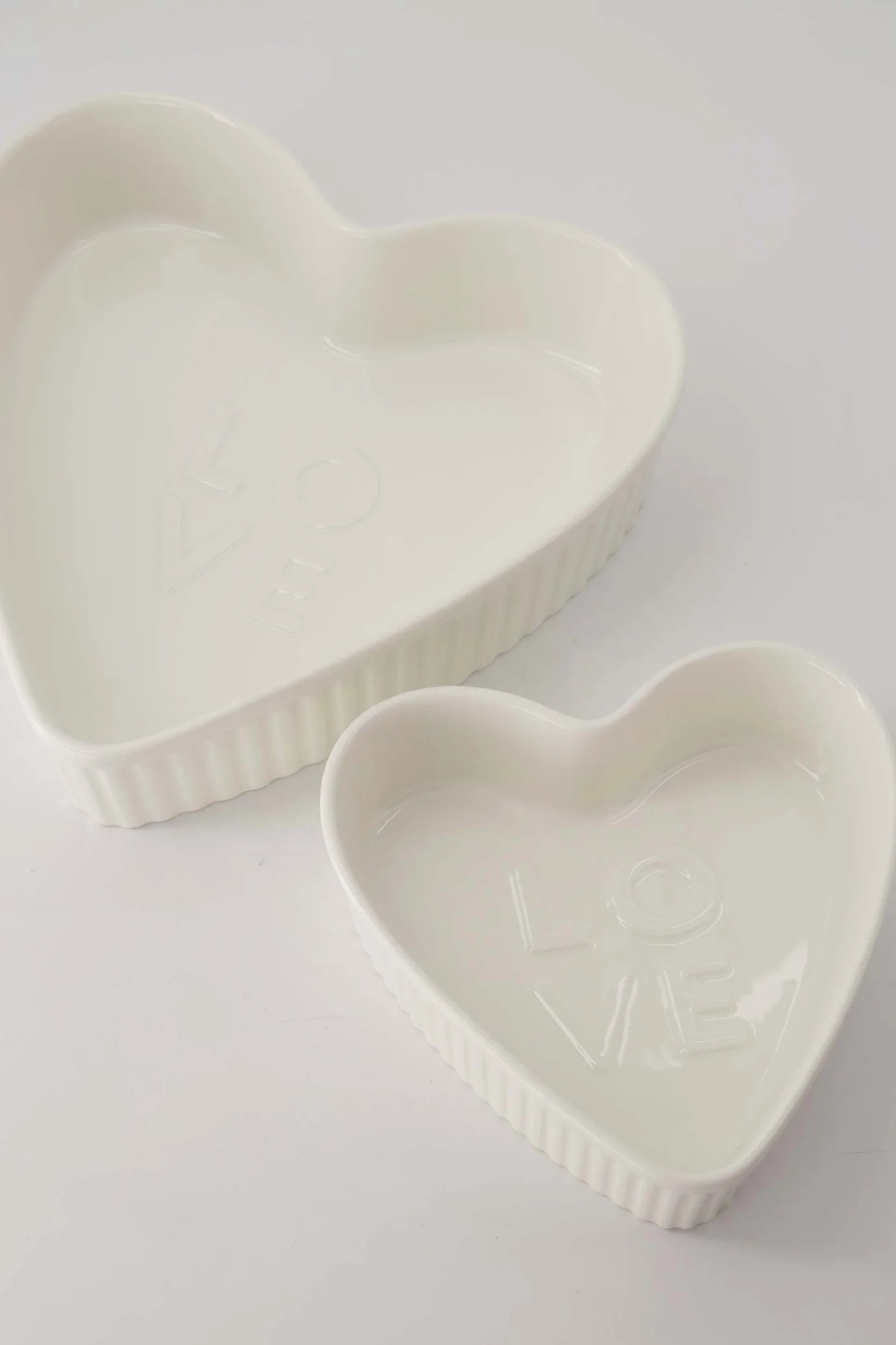 Zusss - Ovenschaal keramiek Hartvorm Love - Wit