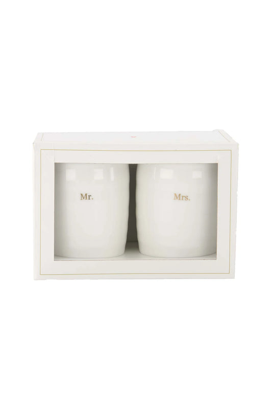 Zusss - Set van 2 mokken Mr & Mrs - Wit/Goud