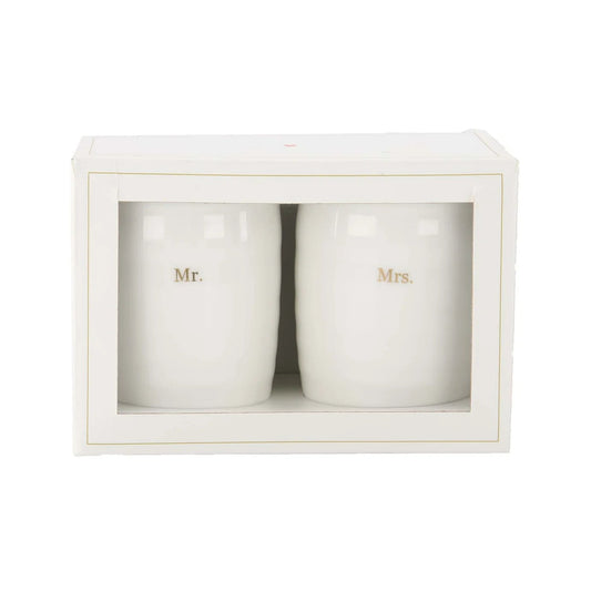 Zusss - Set van 2 mokken Mr & Mrs - Wit/Goud