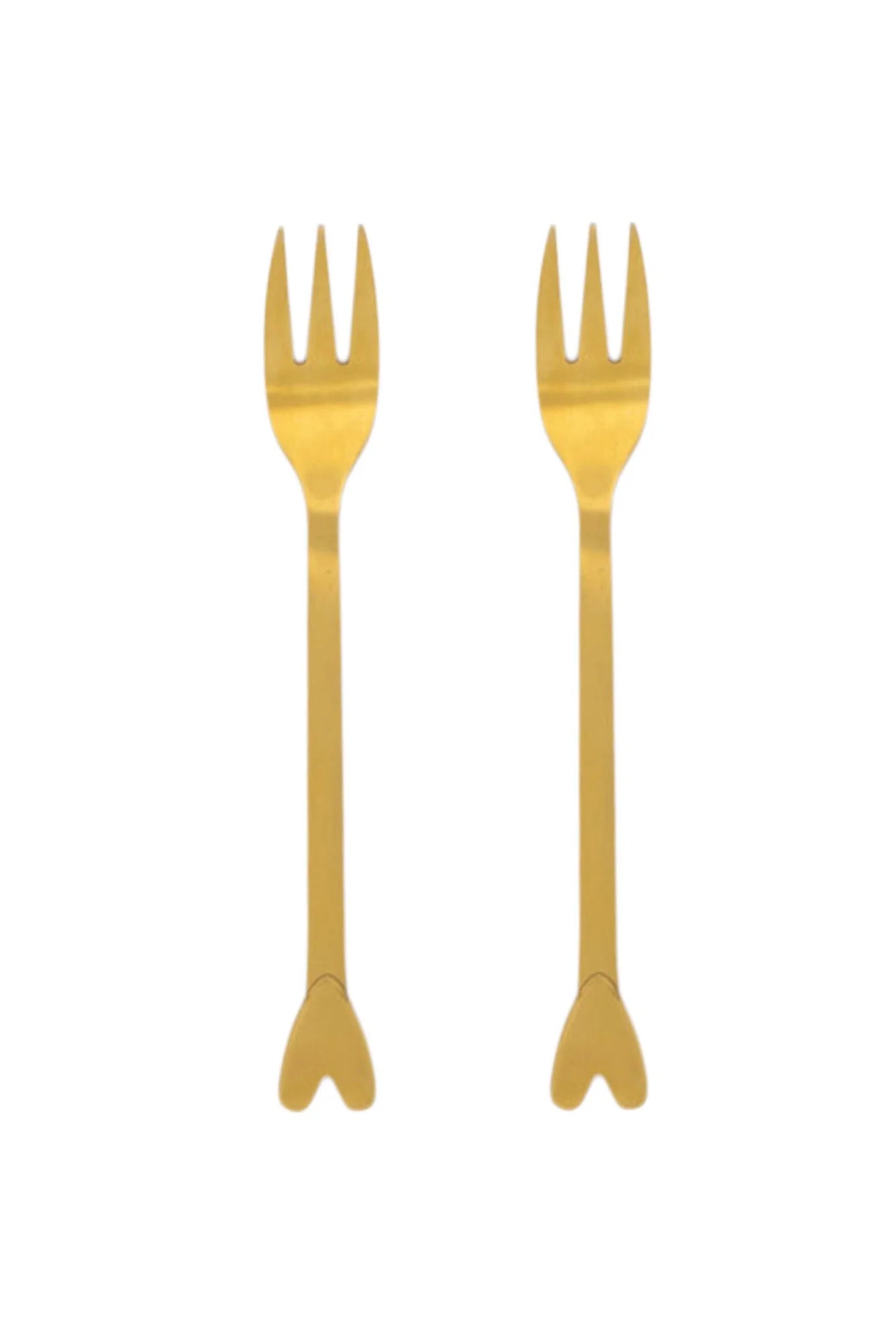 Zusss - Set van 2 vorkjes hartje - Goud