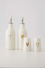 Afbeelding in Gallery-weergave laden, Zusss - Peper en zout stel keramiek hartje wit/goud