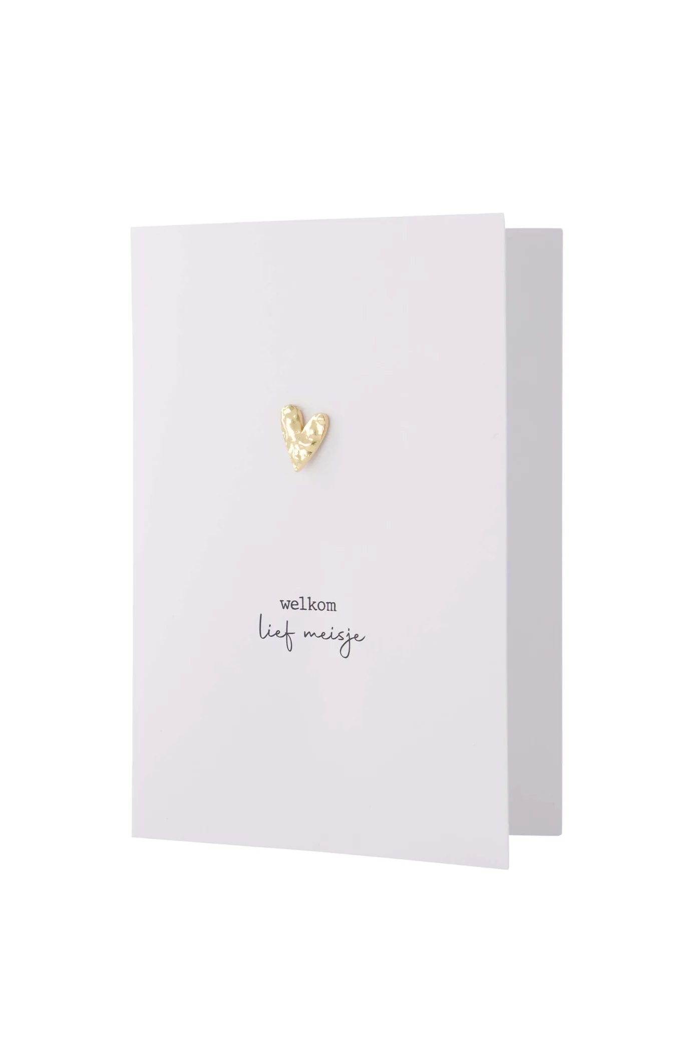 Zusss kaart met broche Welkom lief meisje - Wit