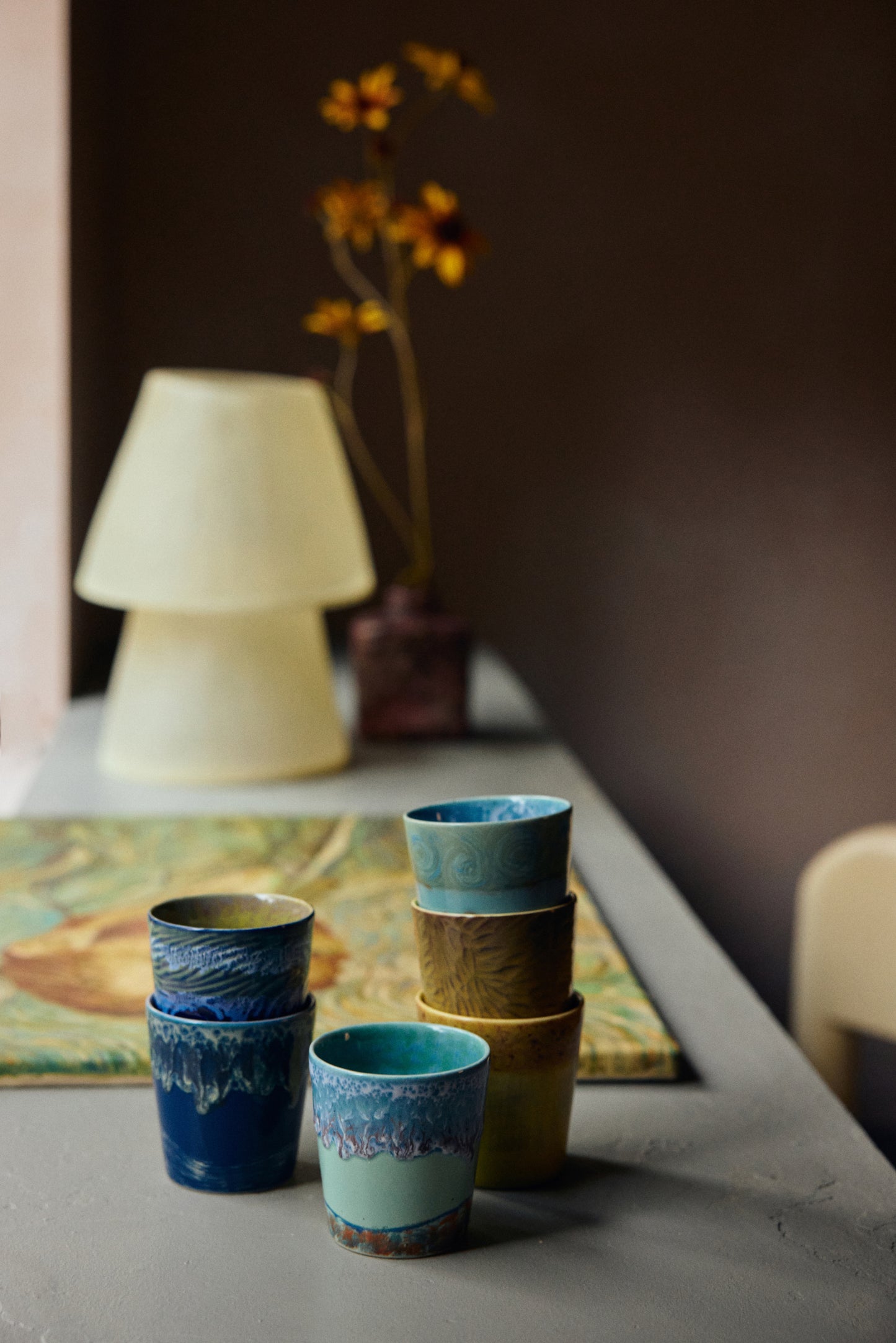 Hkliving 70s ceramics - Van Gogh coffee mugs - Self portrait (set van 2)