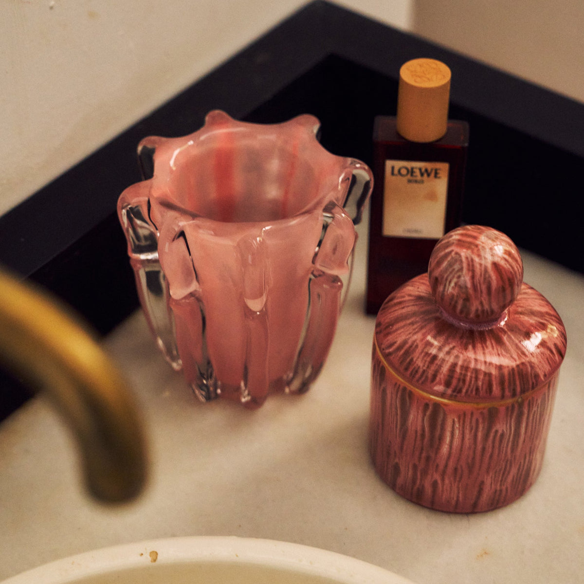 Hkliving 70s ceramics - Small Storage jar, Rhubarb