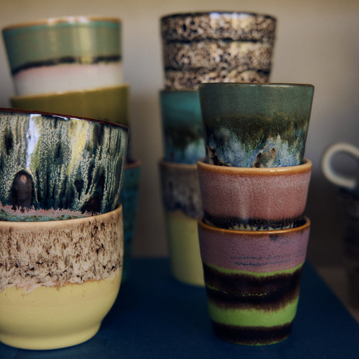 Hkliving 70s ceramics - Risretto mugs, Nostalgia (set van 4)