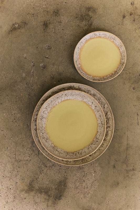 Hkliving 70s ceramics - Dessert plates, Custard (set van 2)
