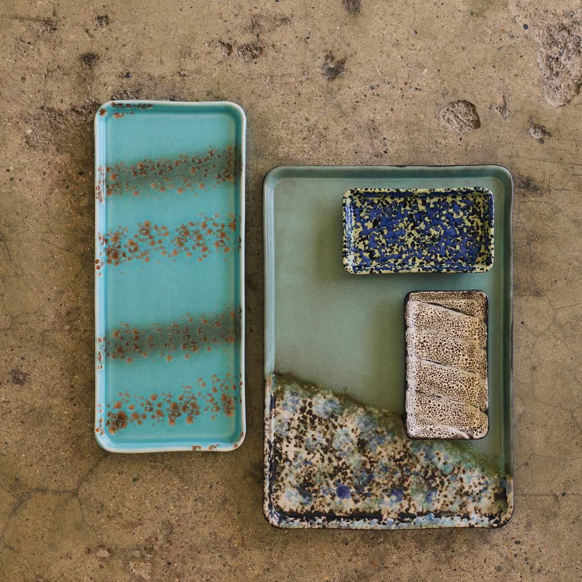 Hkliving 70s ceramics - Large tray, Agave