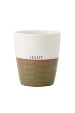 Afbeelding in Gallery-weergave laden, Zusss koffiemok Geniet - Wit/donkergroen