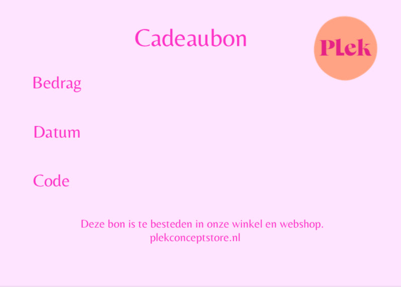 Cadeaubon Plek - Bedrag naar keuze