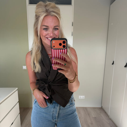Wikkelblouse Ronny - Bruin