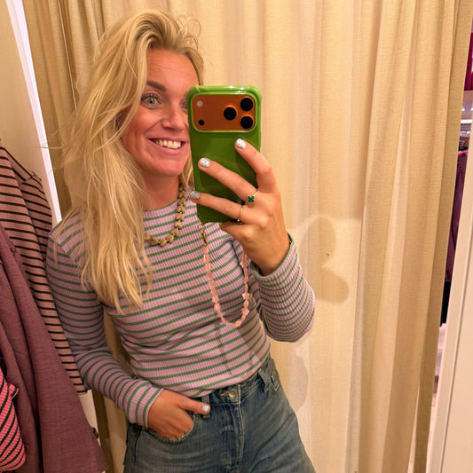 Anna Longsleeve streep - Lila/groen