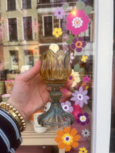 Afbeelding in Gallery-weergave laden, Glazen waxinelichthouder tulp - Geel/groen