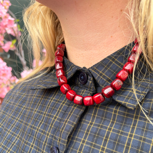Kralen ketting Lynn - Bordeaux