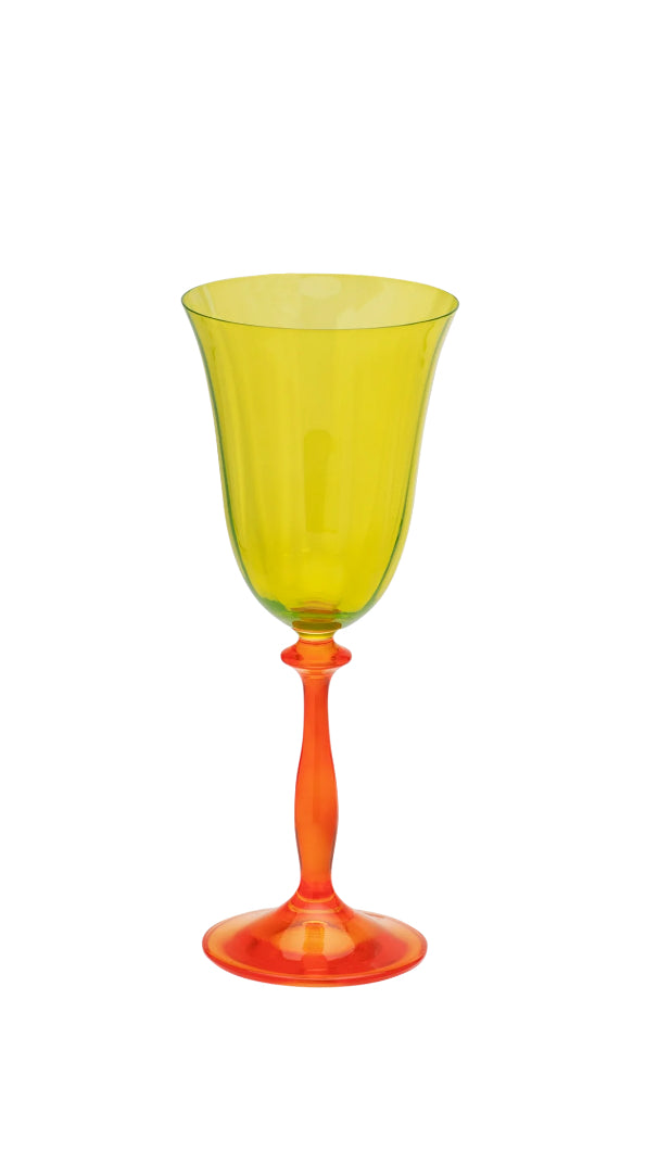 Anna + Nina Poppy wine glass - Groen/oranje