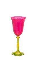 Afbeelding in Gallery-weergave laden, Anna + Nina Gardenia wine glass - Fuchsia/groen