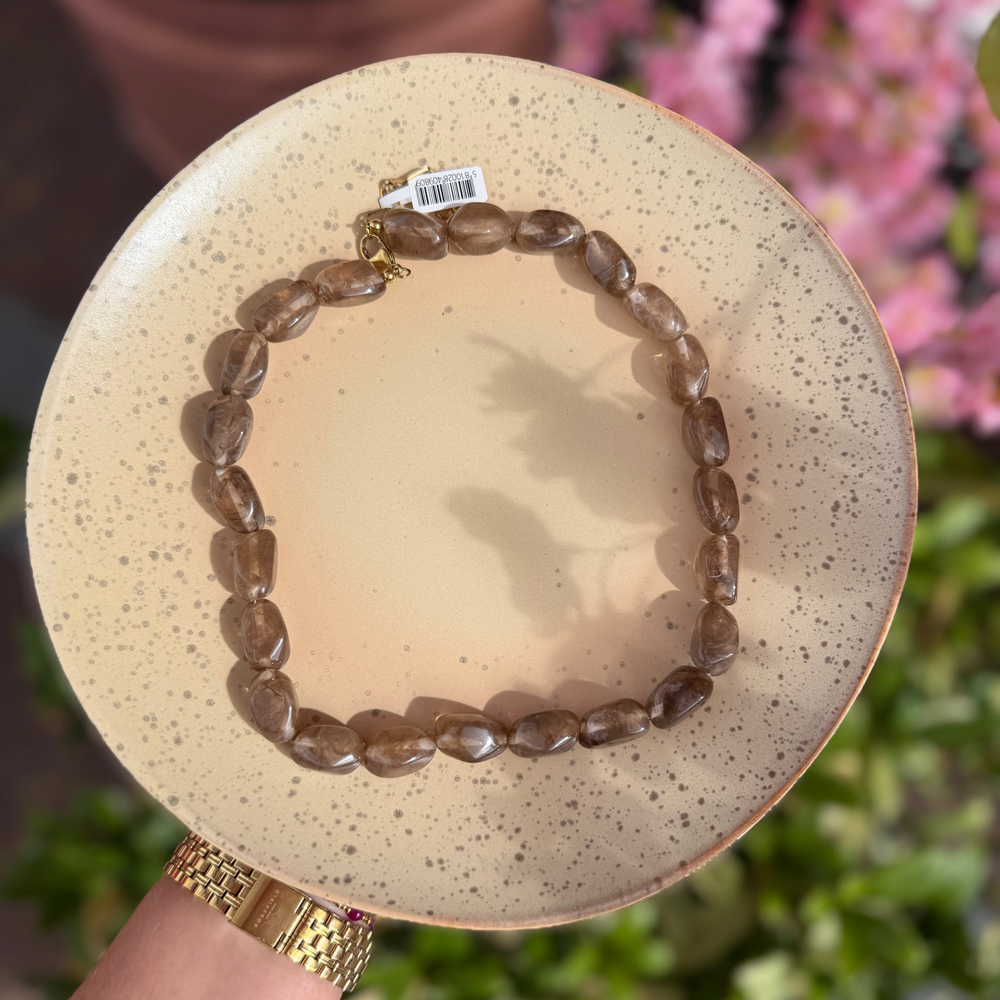 Kralenketting Javea - Taupe