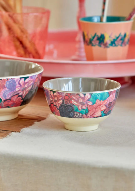 Melamine bowl small - Rice Forest flower print