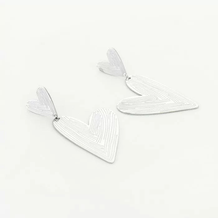 Oorbellen hartje - Zilver