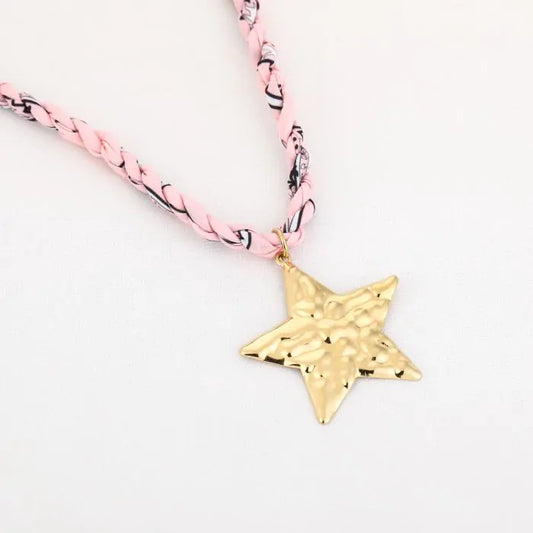 Ketting stof - Roze