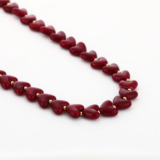 Kralenketting Amour M - Rood