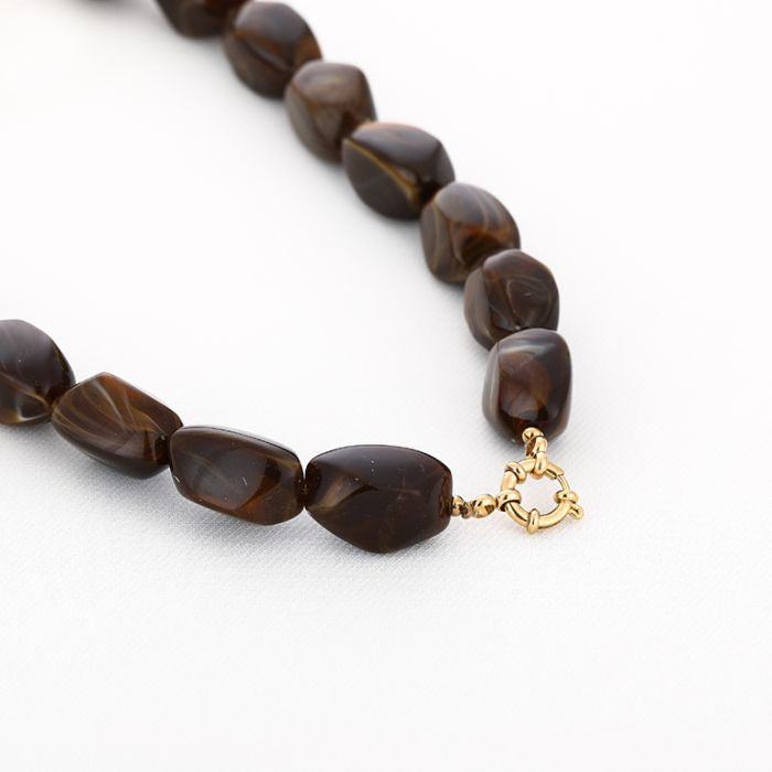 Kralenketting Flame - Bruin