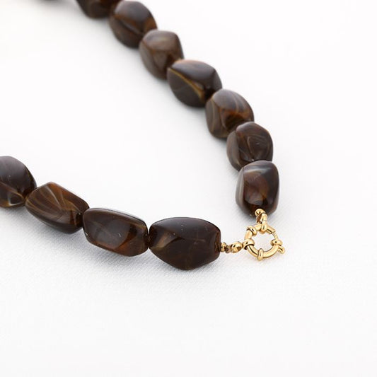 Kralenketting Flame - Bruin