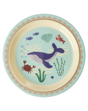 Afbeelding in Gallery-weergave laden, Rice - Melamine Kinderbord - Blauw - Ocean Print