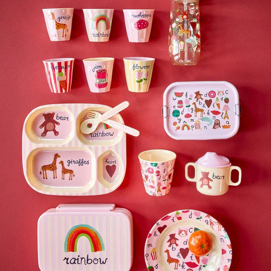 Rice - Kinderbord ABC roze