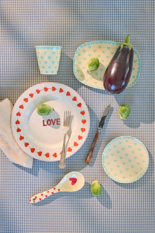 Rice - Taartbordje Mint - Favorite Hearts Print