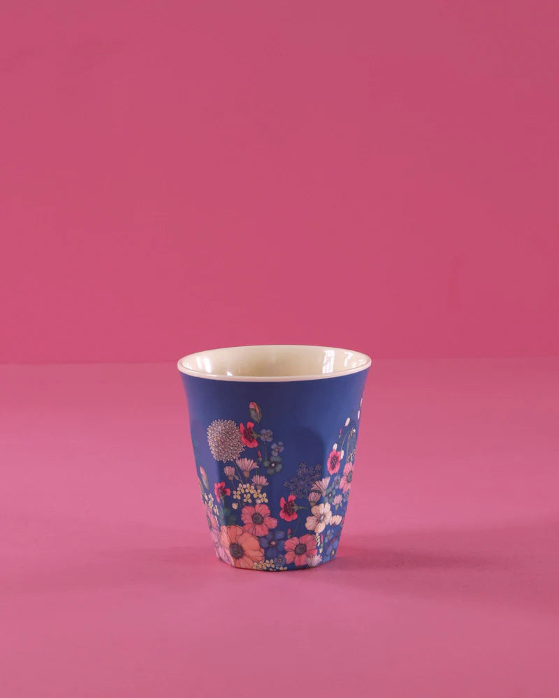 Rice - Medium Beker - Flower Collage Print