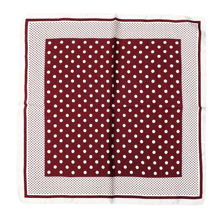 Sjaaltje vierkant stippen - Bordeaux rood
