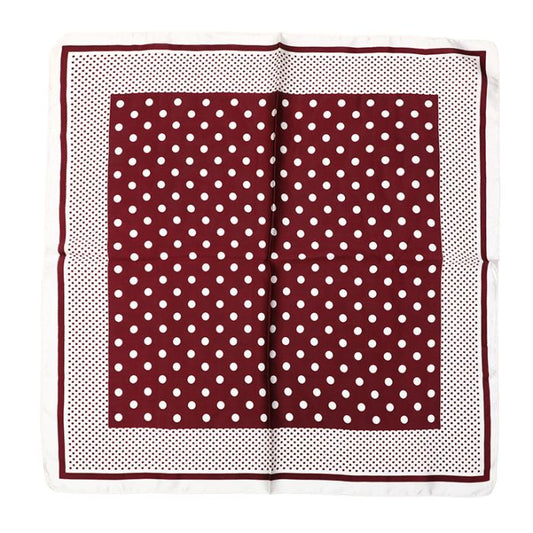 Sjaaltje vierkant stippen - Bordeaux rood