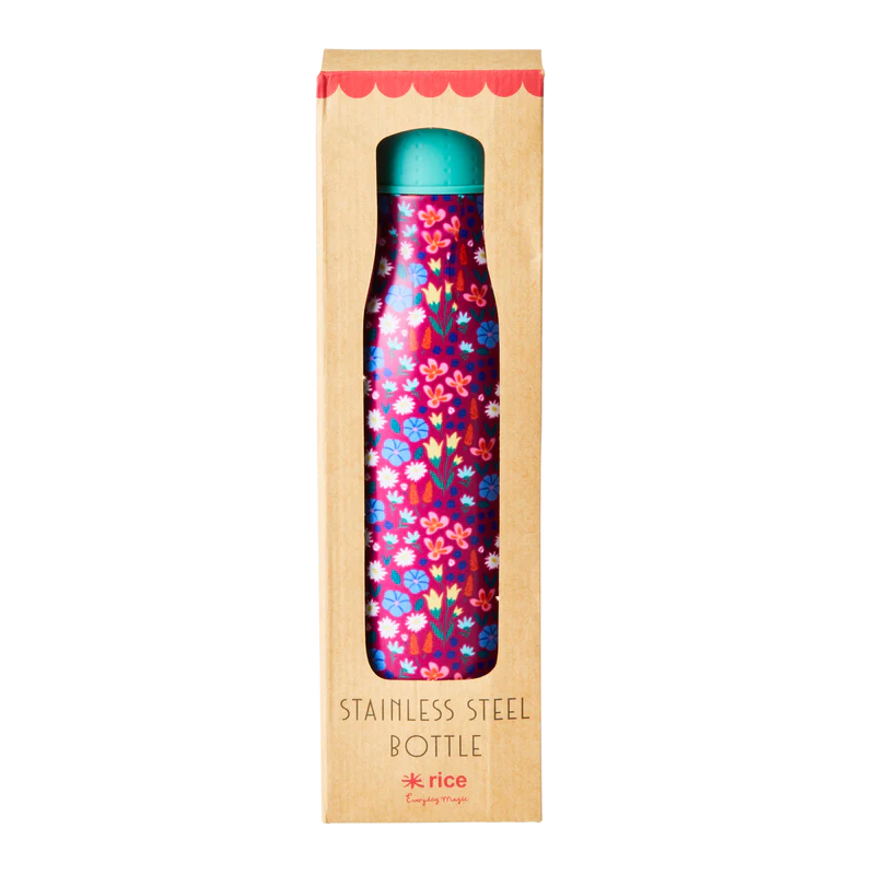 Rice - Roestvrijstalen Fles - Poppy Print