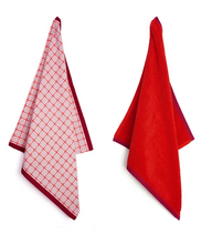 Afbeelding in Gallery-weergave laden, Theedoek en Handdoek Set Vivid Pink Orange