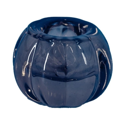 Glazen kaarsenstandaard bol - Blauw