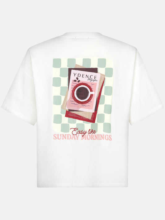 Ydence T-shirt Sunday mornings - Off White