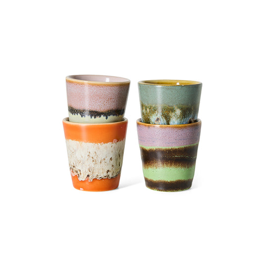 Hkliving 70s ceramics - Risretto mugs, Nostalgia (set van 4)