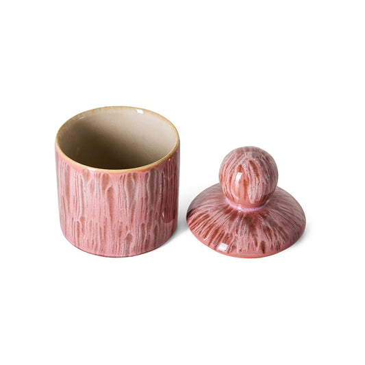 Hkliving 70s ceramics - Small Storage jar, Rhubarb