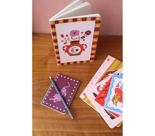 All the luck in the world - Mini Soft Cover Notebook Blanco Purple Panther