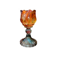 Afbeelding in Gallery-weergave laden, Glazen waxinelichthouder tulp - Geel/groen