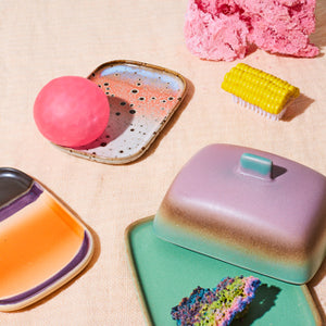 70s ceramics: butter dish - Mercury