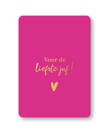 Kaart - Liefste juf Roze