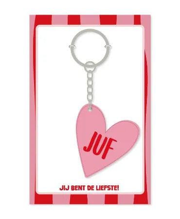 Sleutelhanger - Juf jij bent de liefste