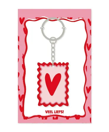 Sleutelhanger - Rechthoek hartje