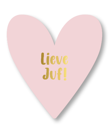 Kaart - Lieve juf - Hart